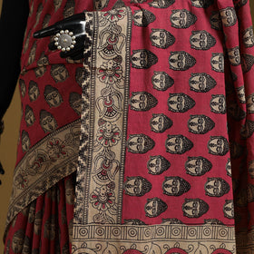Printed cotton kalamkari saree 41 - handcrafted
