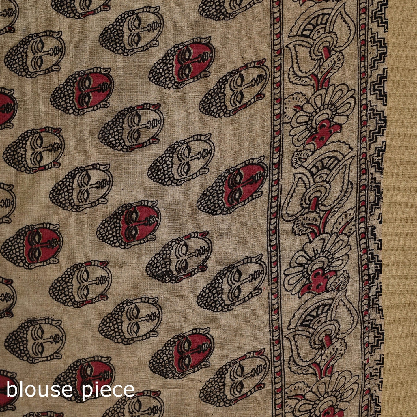Printed cotton kalamkari saree 41 - handcrafted
