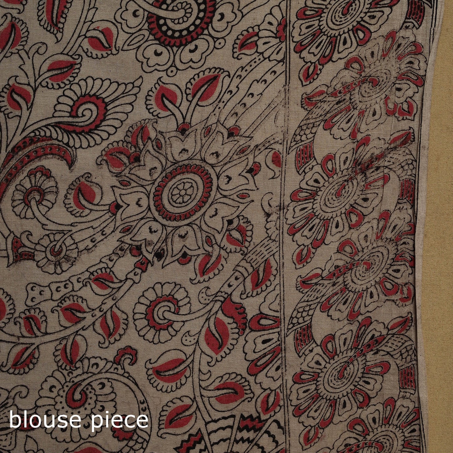Printed cotton kalamkari saree 43 - handcrafted
