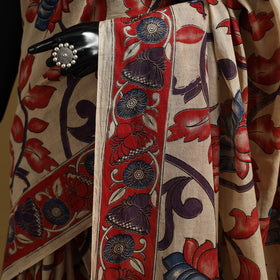 Printed cotton kalamkari saree 44 - handcrafted