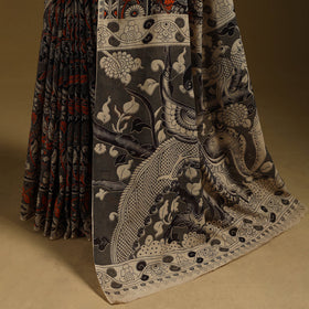 Printed cotton kalamkari saree 45 - handcrafted