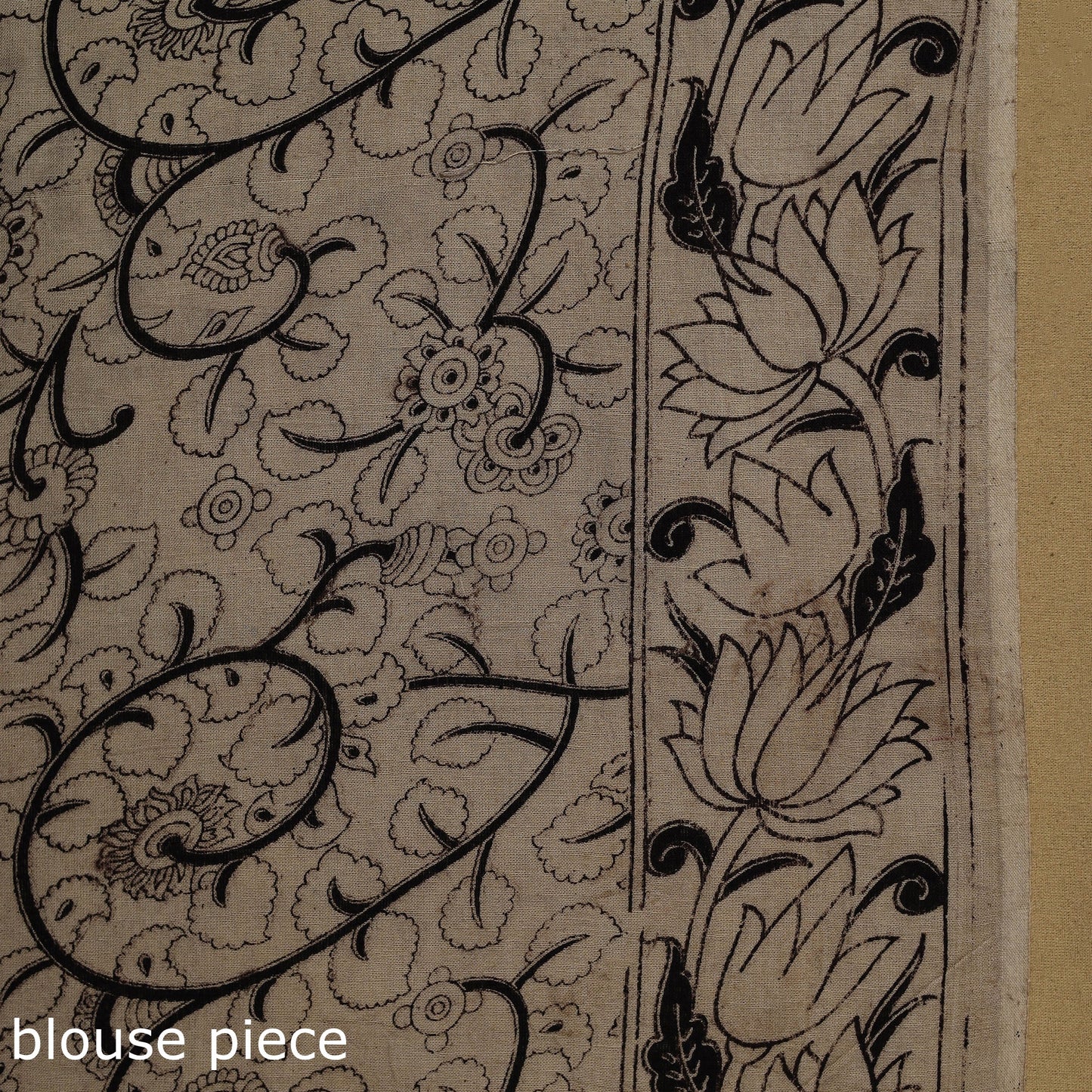 Printed cotton kalamkari saree 46 - handcrafted