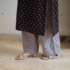  Block Printed Cotton Ajrakh Kurta Set Online 