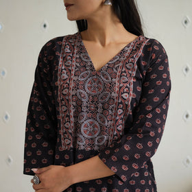 Block Printed Cotton Ajrakh Kurta Set Online 