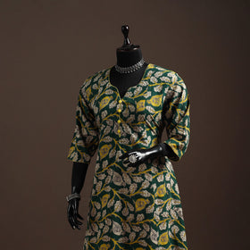 Printed cotton a-line kalamkari kurta for women 02