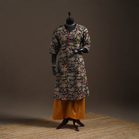 Printed cotton a-line kalamkari kurta for women 03