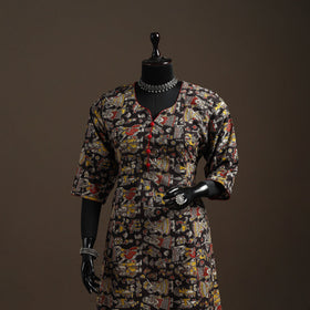 Printed cotton a-line kalamkari kurta for women 03