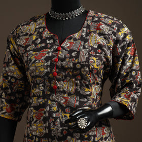 Printed cotton a-line kalamkari kurta for women 03