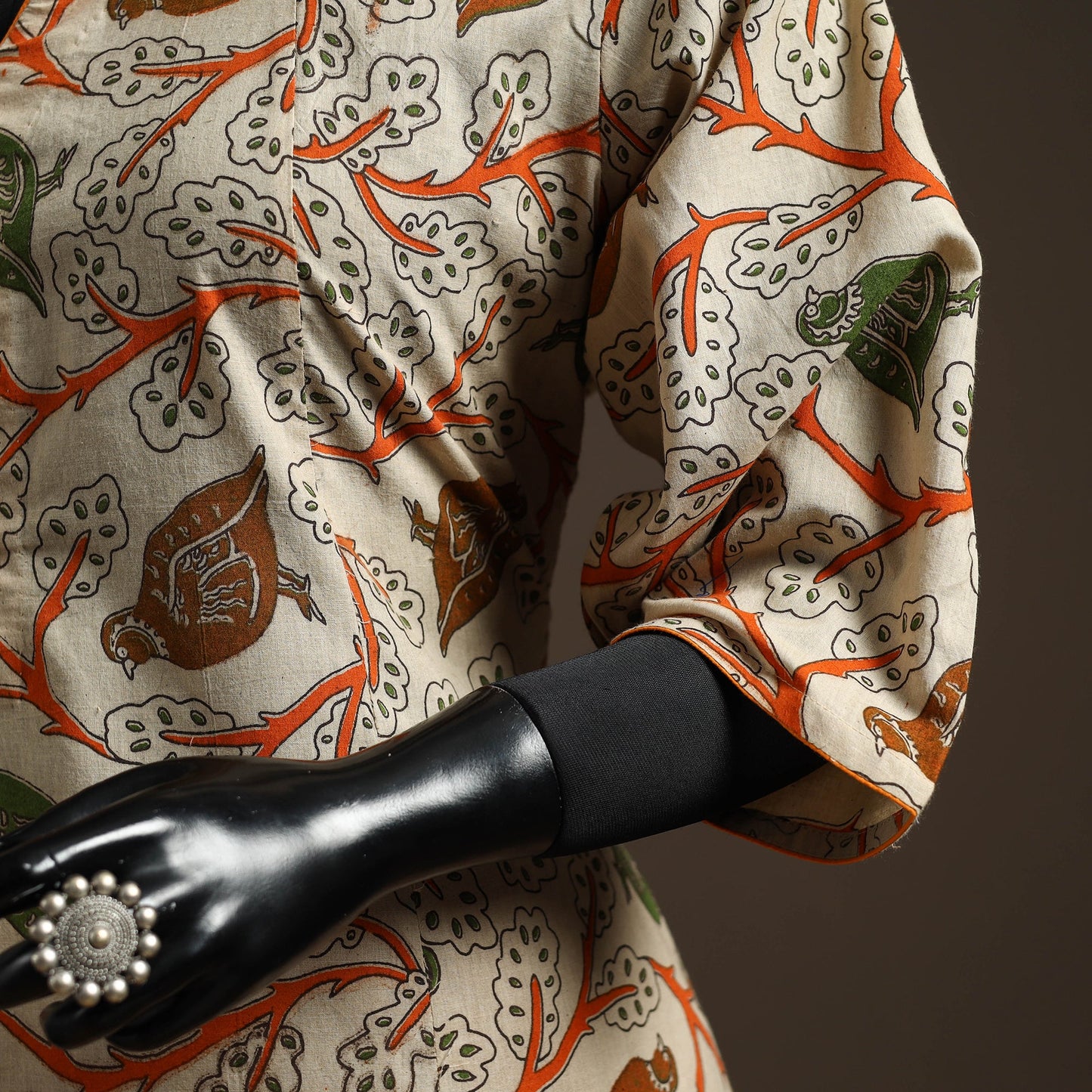 Printed cotton a-line kalamkari kurta for women 04