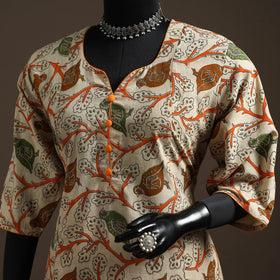 Printed cotton a-line kalamkari kurta for women 04