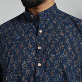  Ajrakh Block Printed Cotton Men Long Kurta 13 