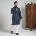  Ajrakh Block Printed Cotton Men Long Kurta 13 