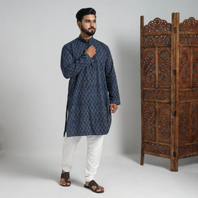  Ajrakh Block Printed Cotton Men Long Kurta 13 