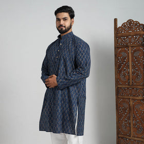  Ajrakh Block Printed Cotton Men Long Kurta 13 