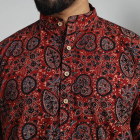Buy Ajrakh Block Printed Cotton Men Long Kurta 15 Online at iTokri.com