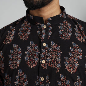  Ajrakh Block Printed Cotton Men Short Kurta 02 