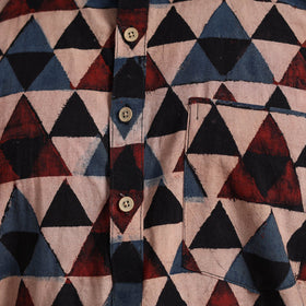 Buy Ajrakh Block Printed Cotton Men Short Kurta 07 Online at iTokri.com