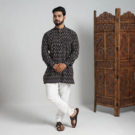 Buy Ajrakh Block Printed Cotton Men Short Kurta 08 Online at iTokri.com