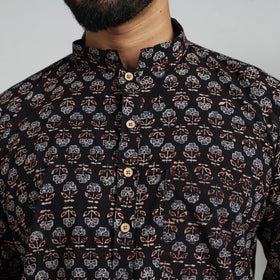 Buy Ajrakh Block Printed Cotton Men Short Kurta 08 Online at iTokri.com