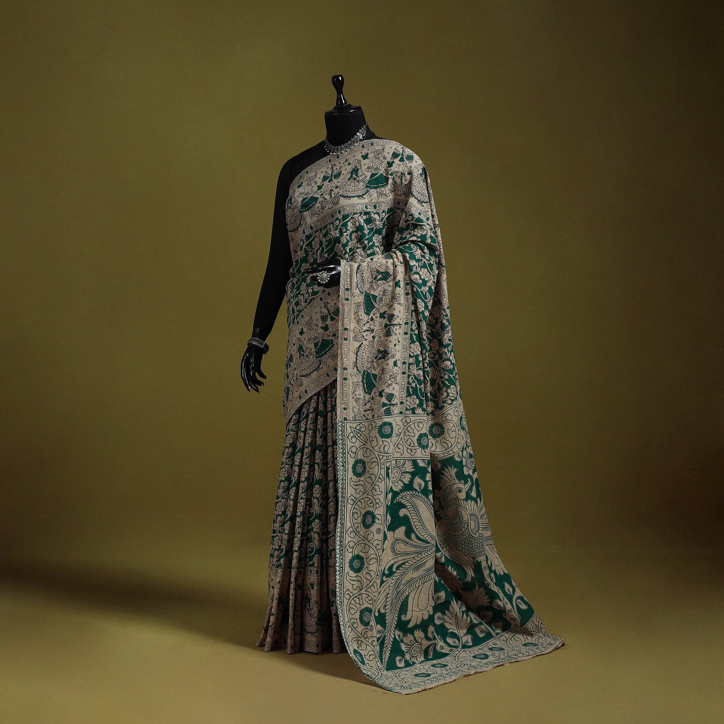 Printed cotton nellore kalamkari saree 02 - handcrafted