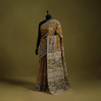 Printed cotton nellore kalamkari saree 04 - handcrafted