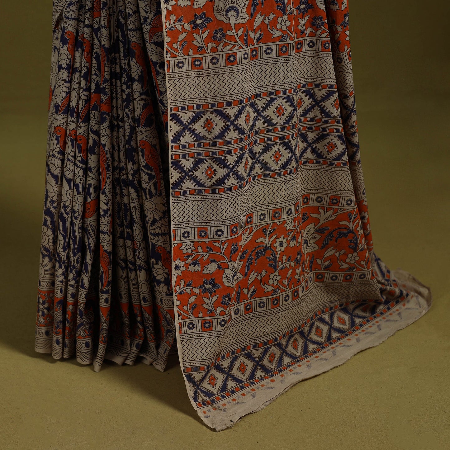 Printed cotton nellore kalamkari saree 05 - handcrafted