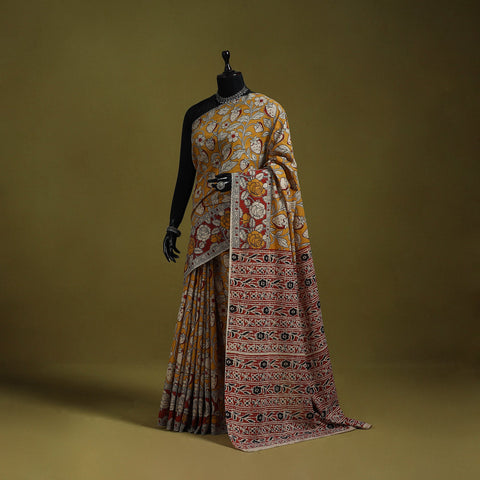 Printed cotton nellore kalamkari saree 06 - handcrafted