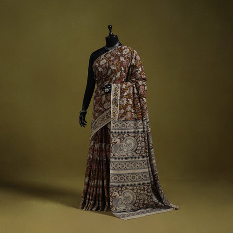 Printed cotton nellore kalamkari saree 08 - handcrafted