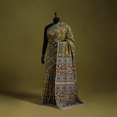 Printed cotton nellore kalamkari saree 09 - handcrafted