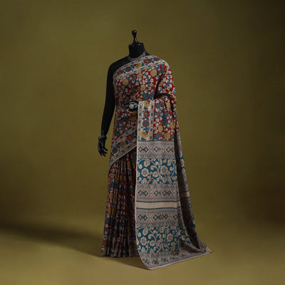 Printed cotton nellore kalamkari saree 12 - handcrafted