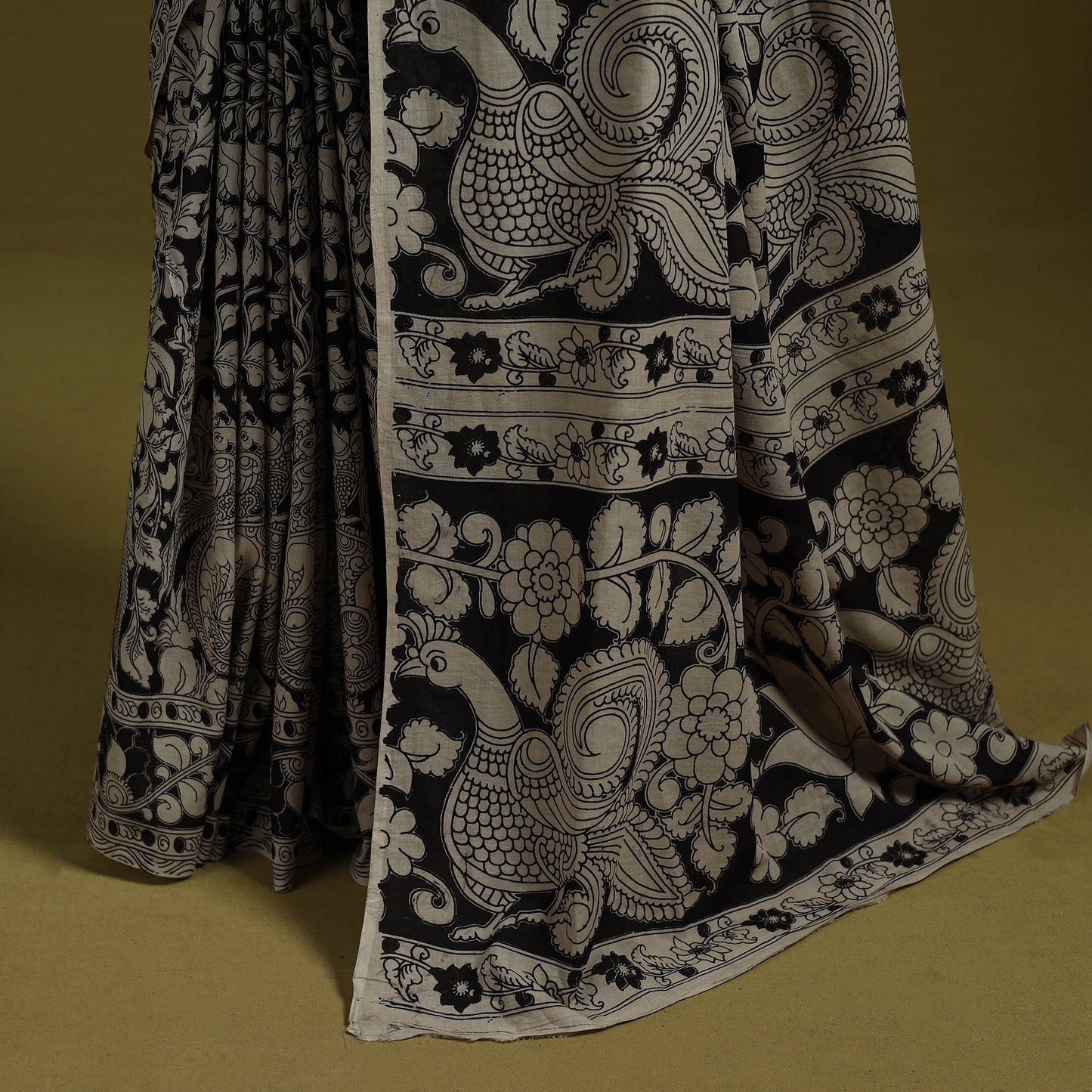 Printed cotton nellore kalamkari saree 17 - handcrafted