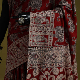 Printed cotton nellore kalamkari saree 19 - handcrafted