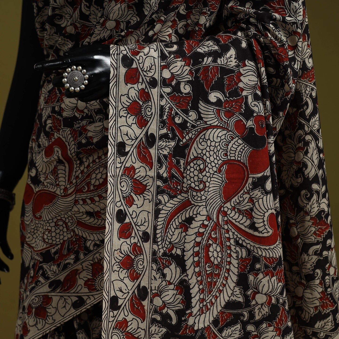 Printed cotton nellore kalamkari saree 21 - handcrafted