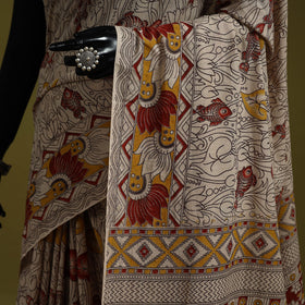Printed cotton nellore kalamkari saree 22 - handcrafted