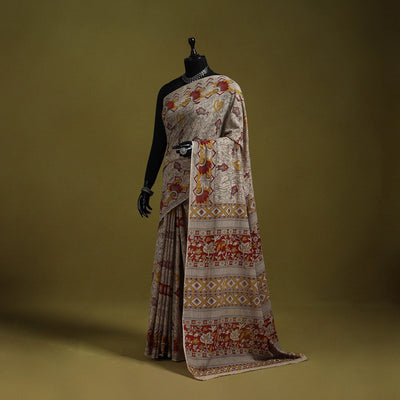Printed cotton nellore kalamkari saree 22 - handcrafted