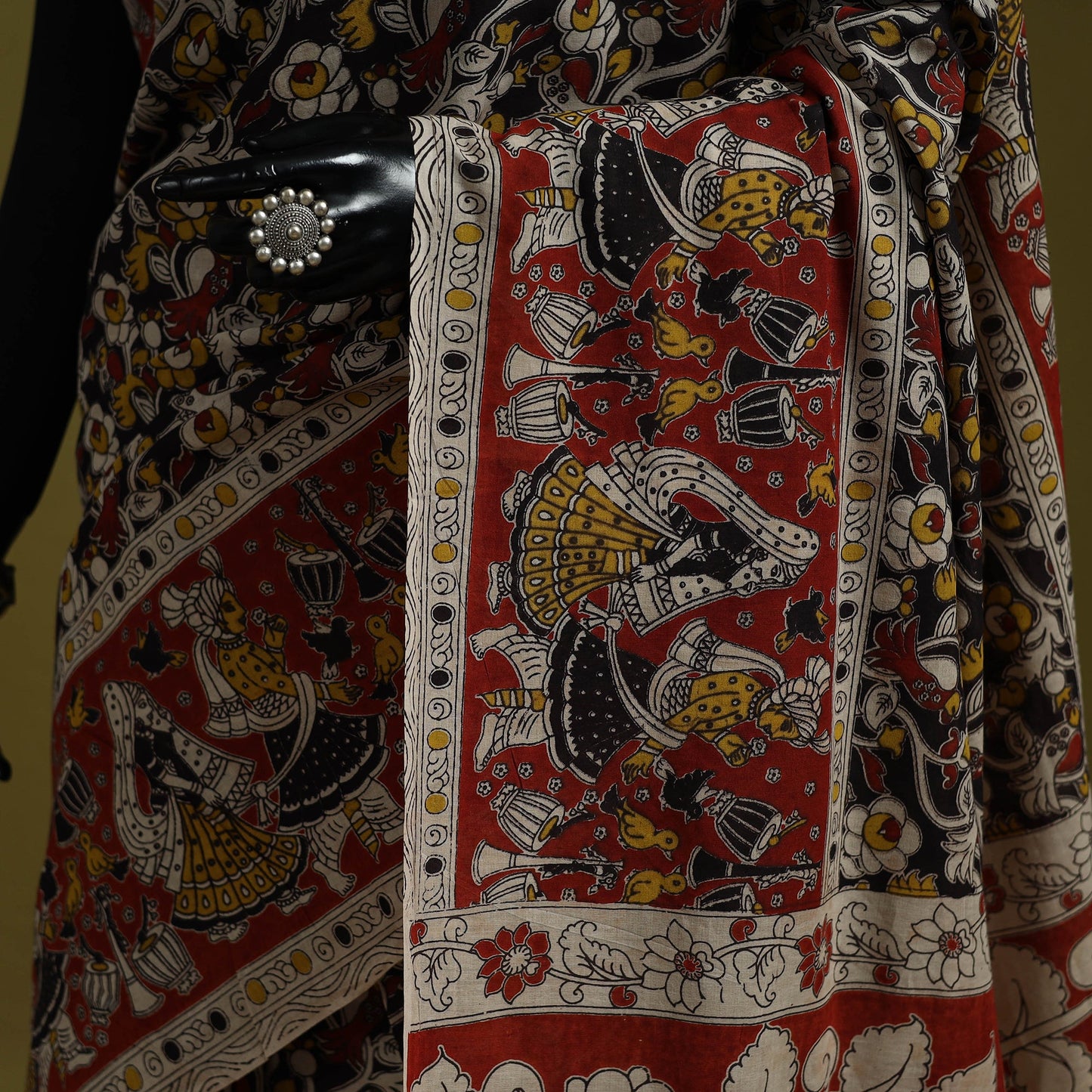 Printed cotton nellore kalamkari saree 24 - handcrafted