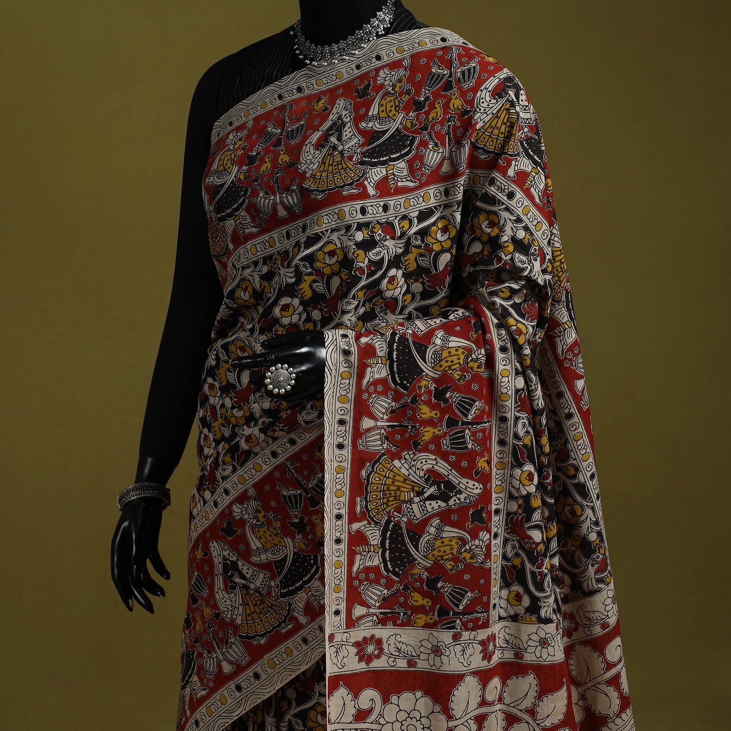 Printed cotton nellore kalamkari saree 24 - handcrafted