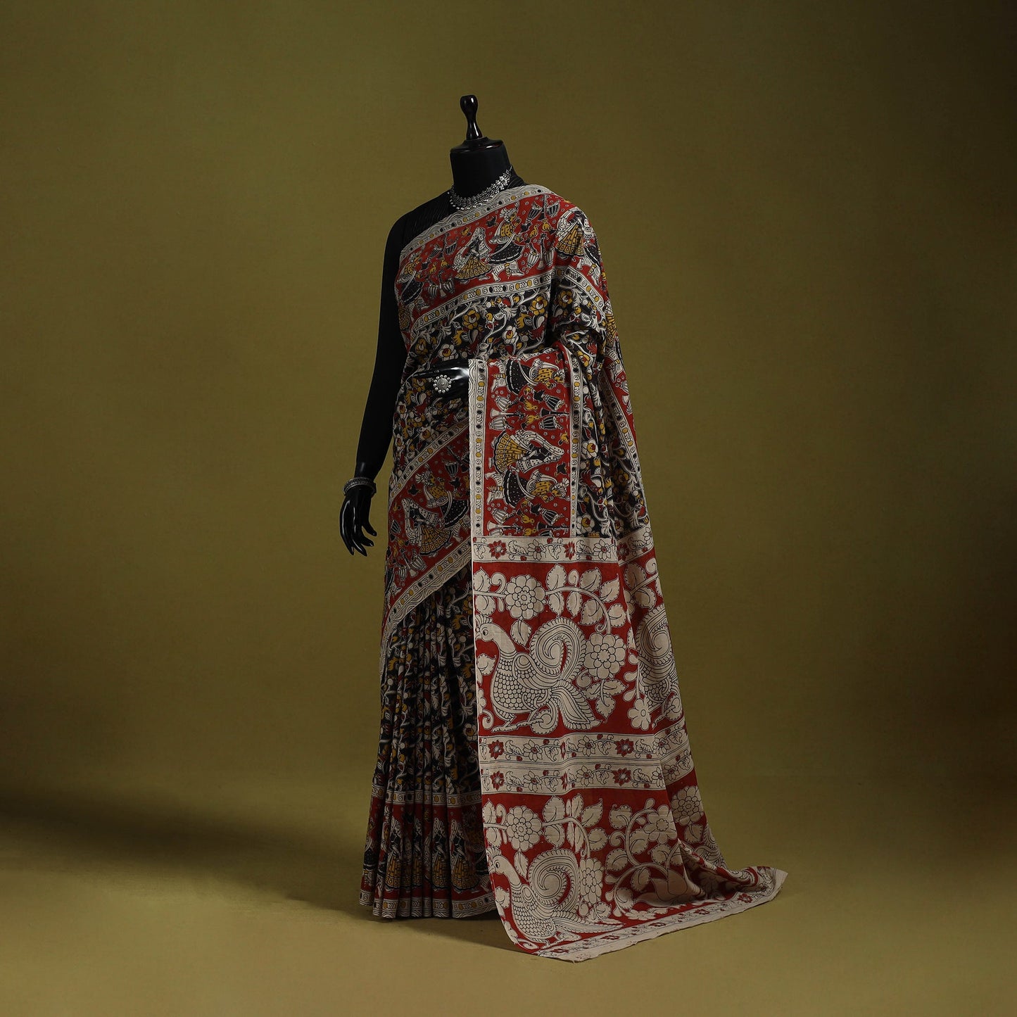 Printed cotton nellore kalamkari saree 24 - handcrafted