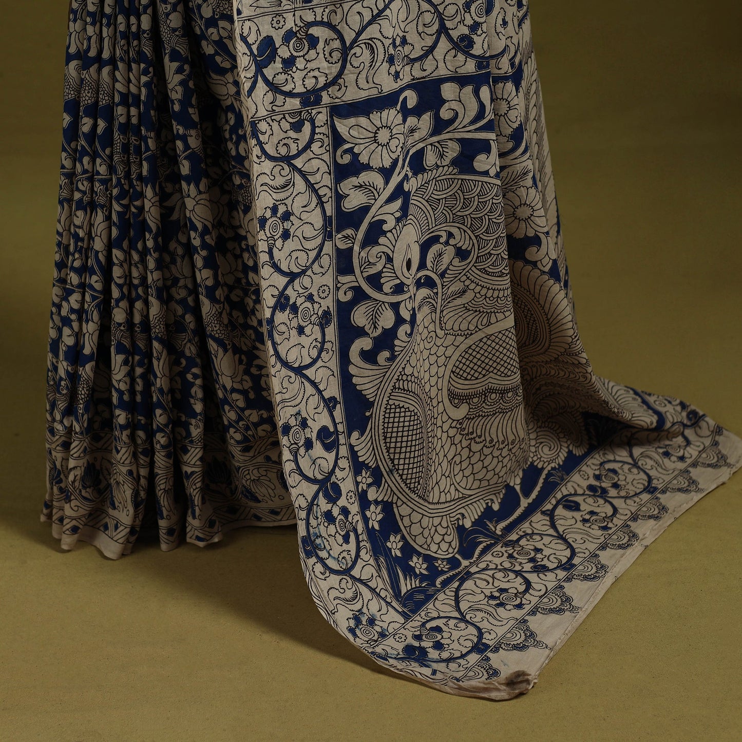 Printed cotton nellore kalamkari saree 25 - handcrafted