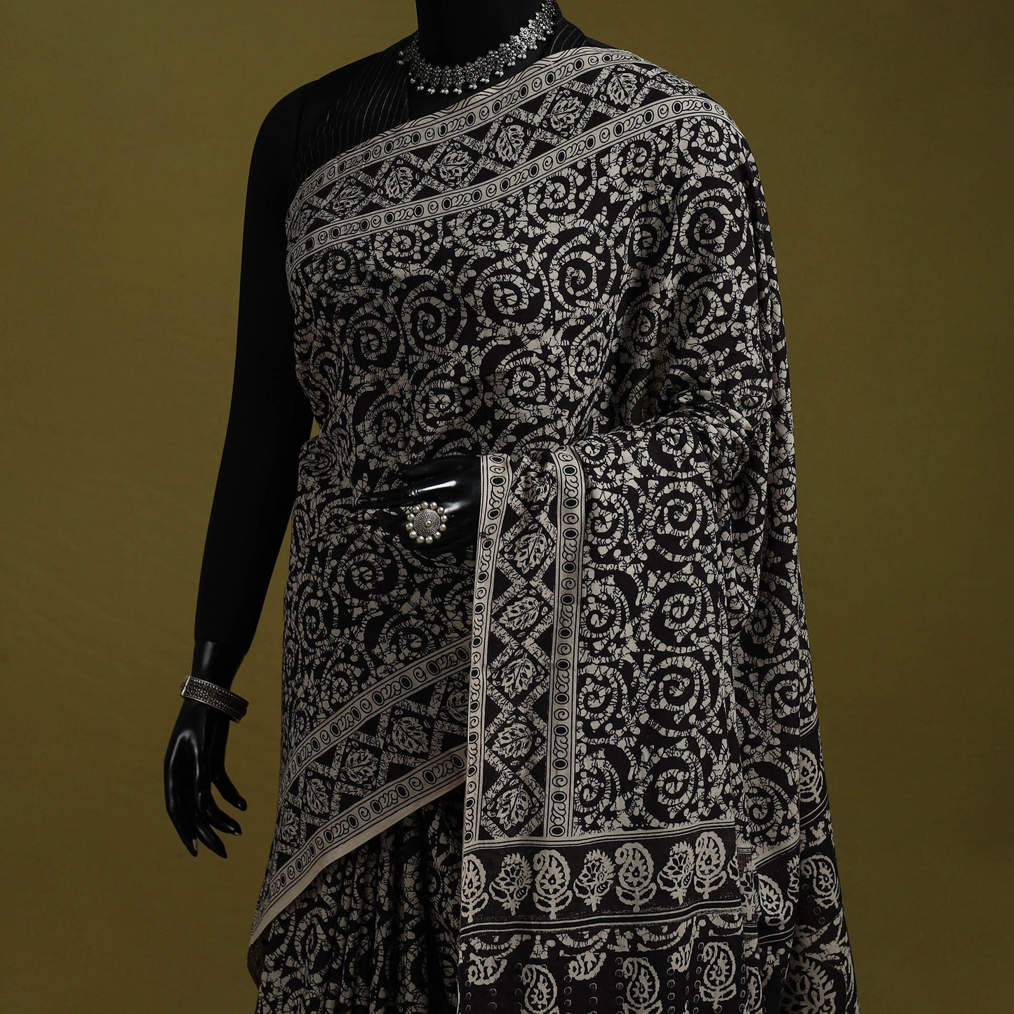 Printed cotton nellore kalamkari saree 26 - handcrafted