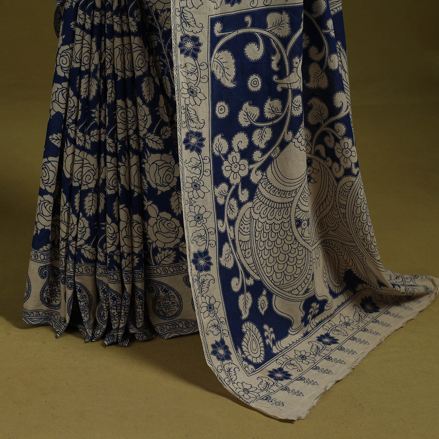 Printed cotton nellore kalamkari saree 27 - handcrafted