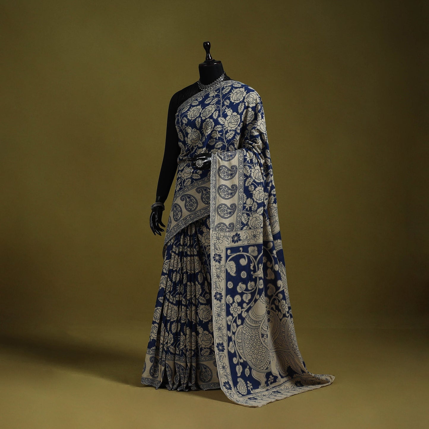 Printed cotton nellore kalamkari saree 27 - handcrafted