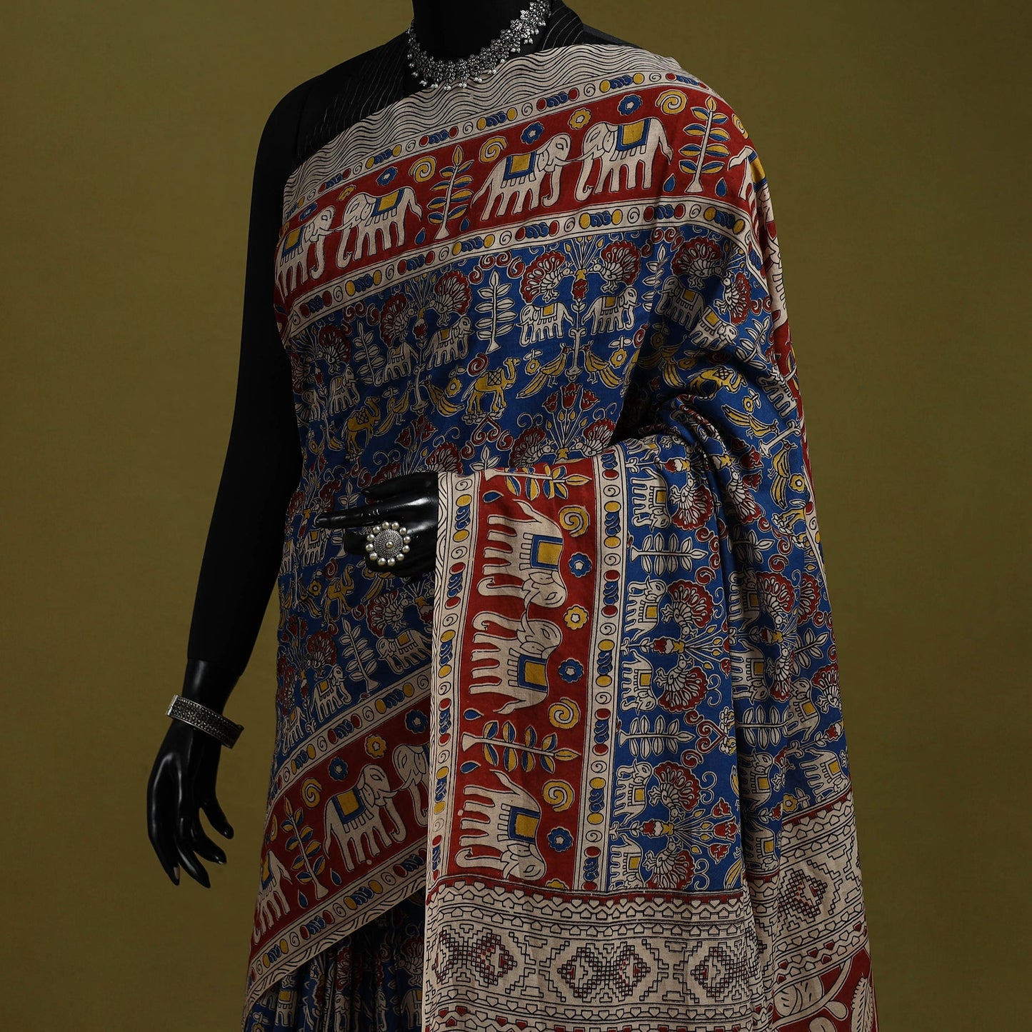 Printed cotton nellore kalamkari saree 28 - handcrafted