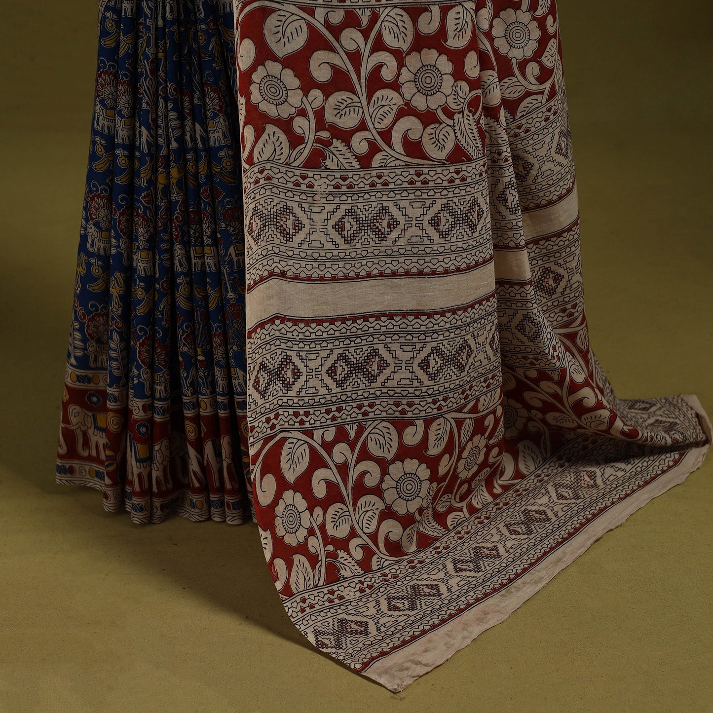 Printed cotton nellore kalamkari saree 28 - handcrafted