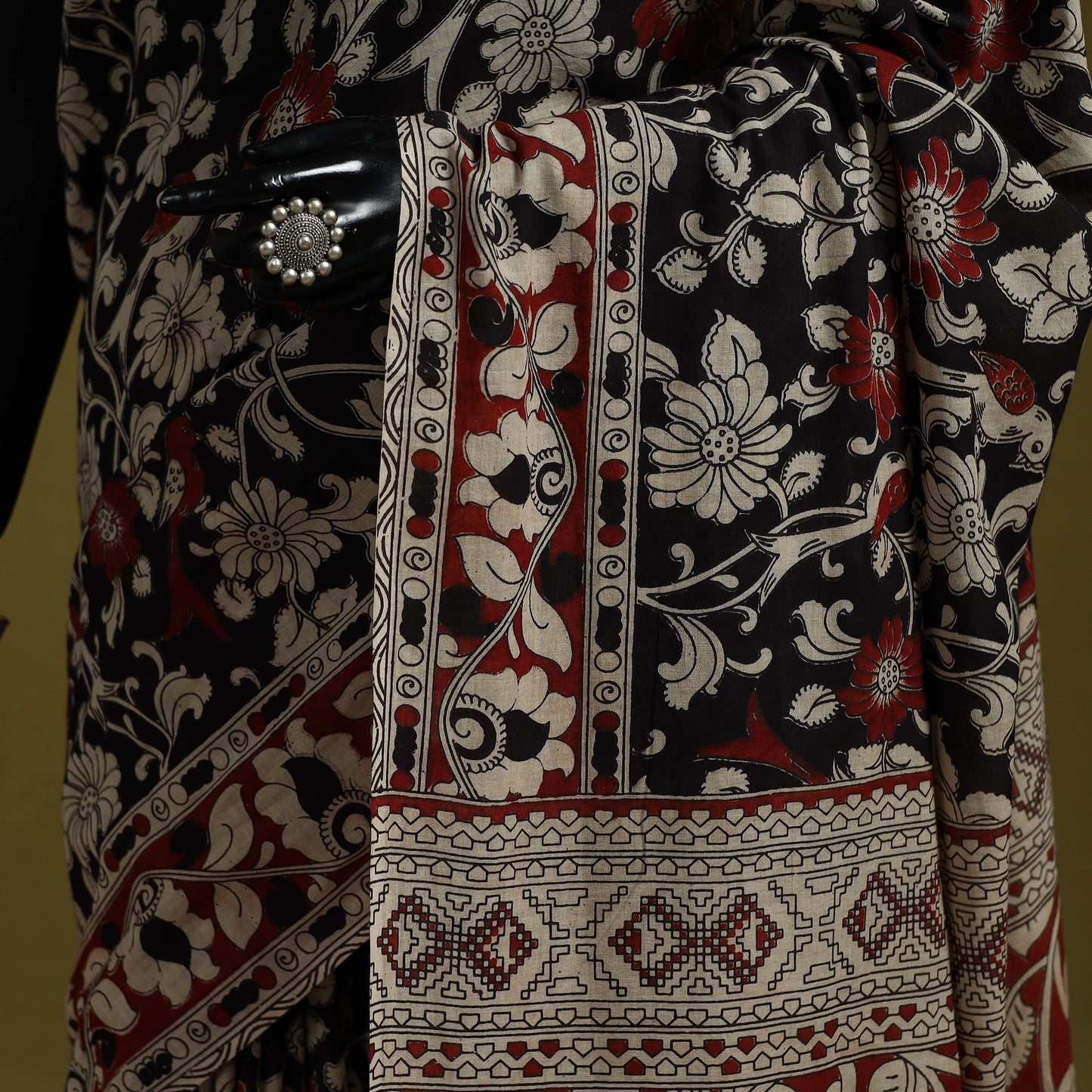 Printed cotton nellore kalamkari saree 29 - handcrafted