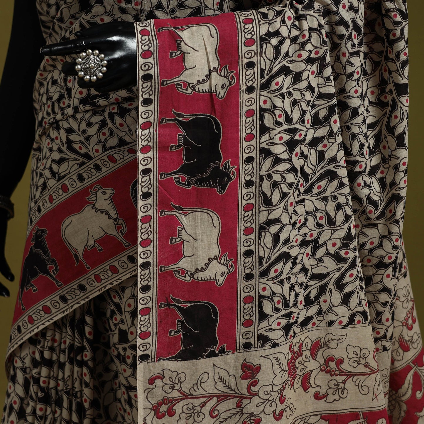Printed cotton nellore kalamkari saree 31 - handcrafted