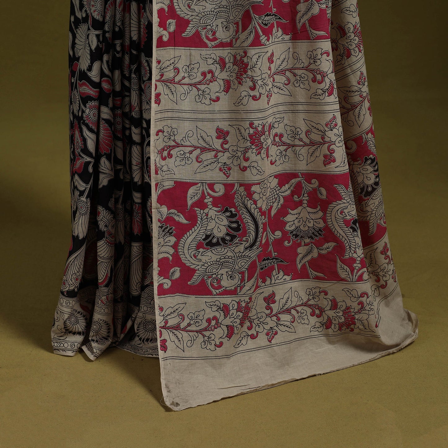 Printed cotton nellore kalamkari saree 32 - handcrafted