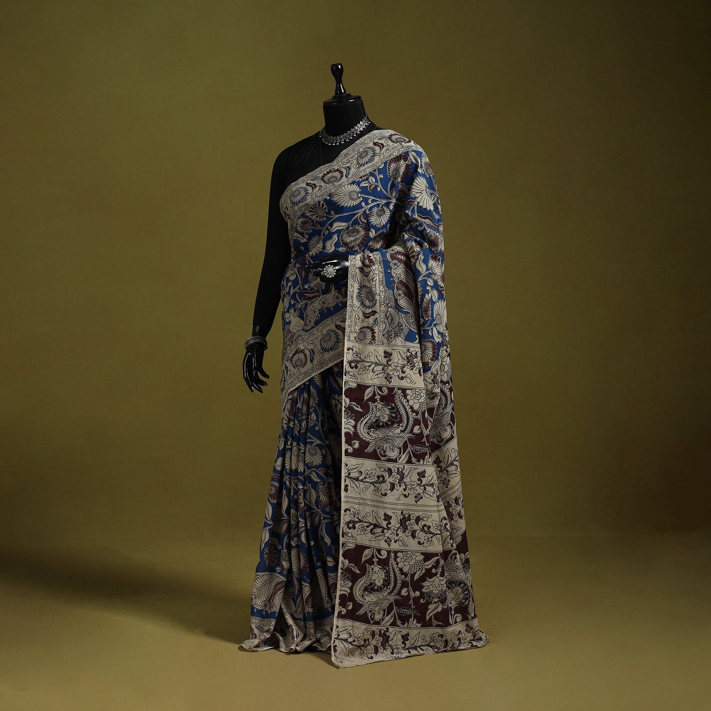 Printed cotton nellore kalamkari saree 33 - handcrafted