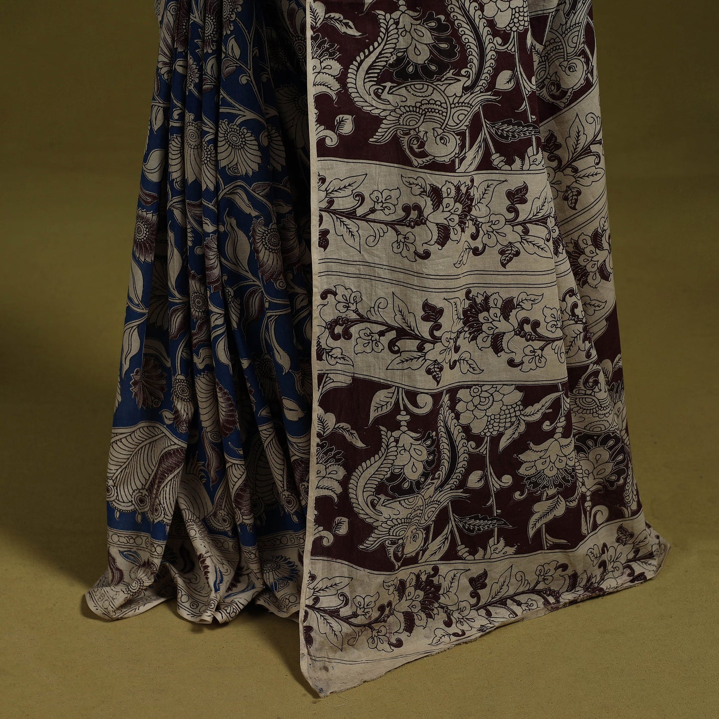 Printed cotton nellore kalamkari saree 33 - handcrafted
