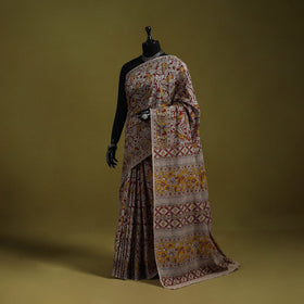 Printed cotton nellore kalamkari saree 34 - handcrafted